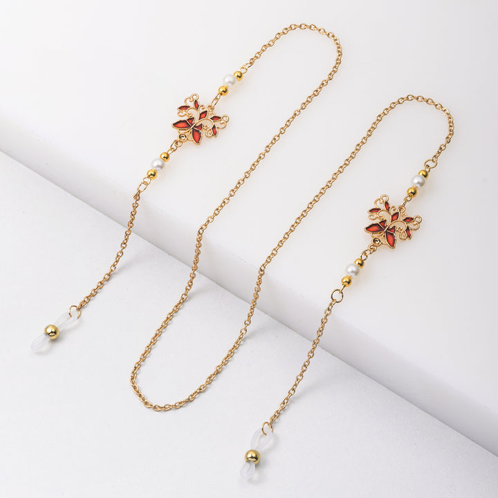 Elegante florale Brillen Kette Karnz