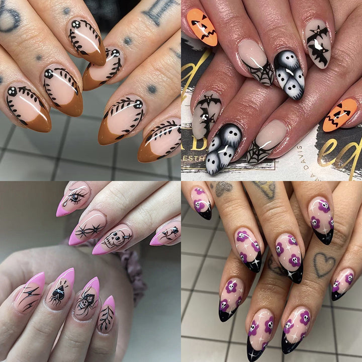 Spooktacular Halloween-Themen Press-On Nägel Karnz