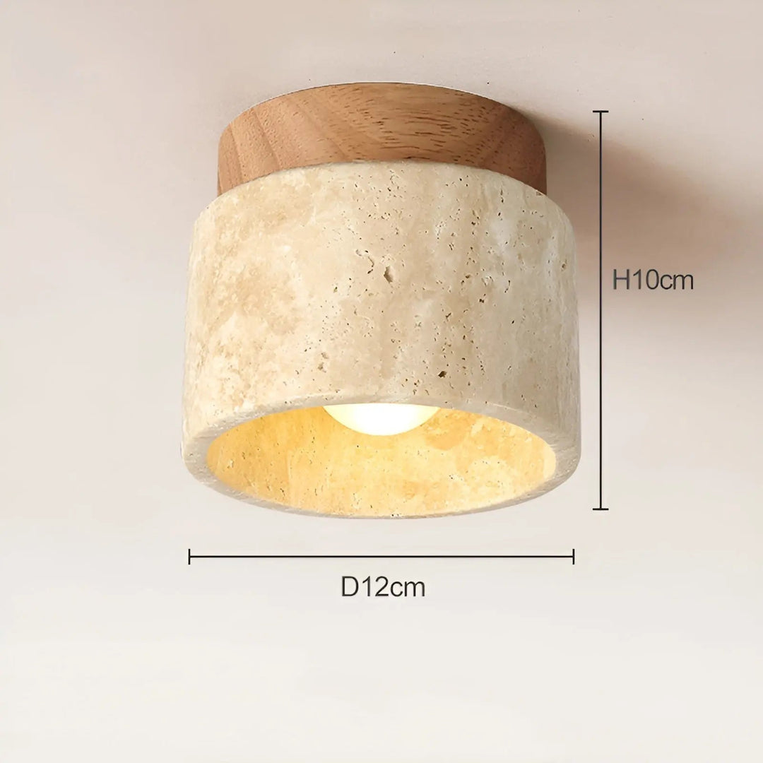 Rustikale Travertin Deckenlampe - TravaGlow | Karnz
