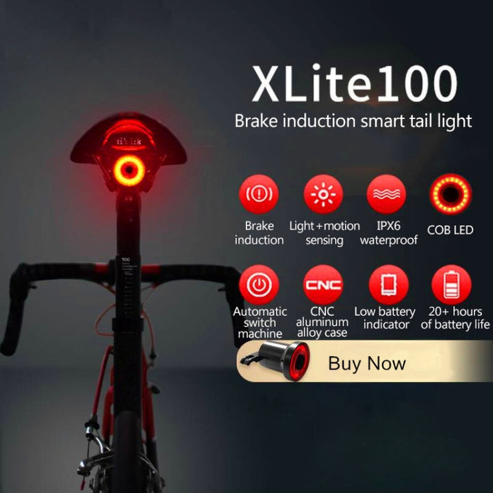 Karnz | XLITE100- ETA100 IPX-6 abnehmbares USB wiederaufladbares intelligentes Sensor-Bremsrücklicht
