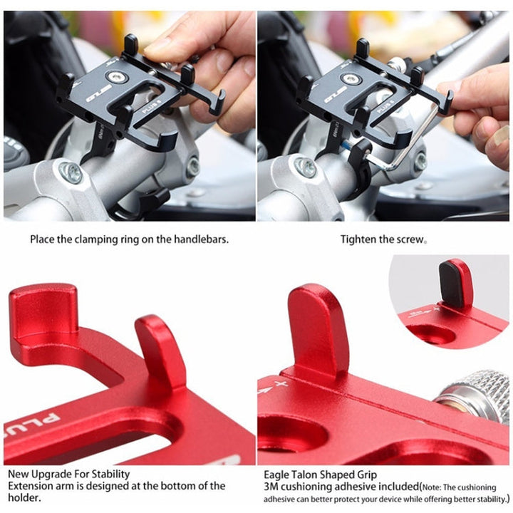 GUB Plus 6 Handyhalterung für MTB-Fahrräder aus Aluminiumlegierung (Schwarz)