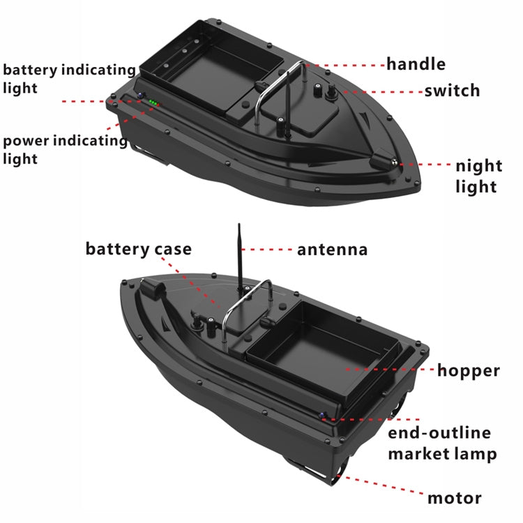 D16 Smart RC Angelköderboot, 2 kg Traglast, 500 m