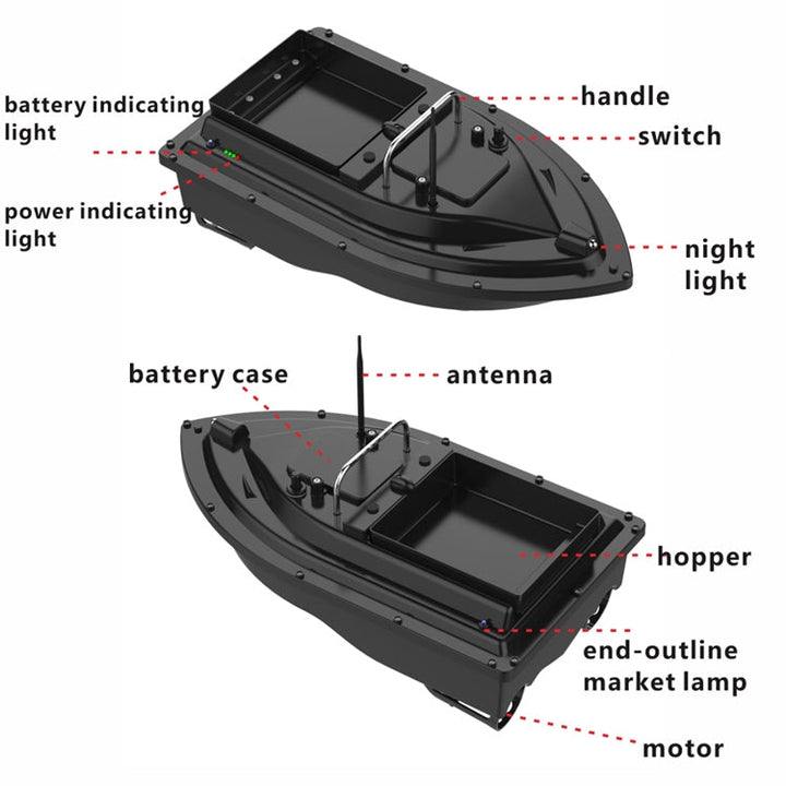 D16 Smart RC Angelköderboot, 2 kg Traglast, 500 m
