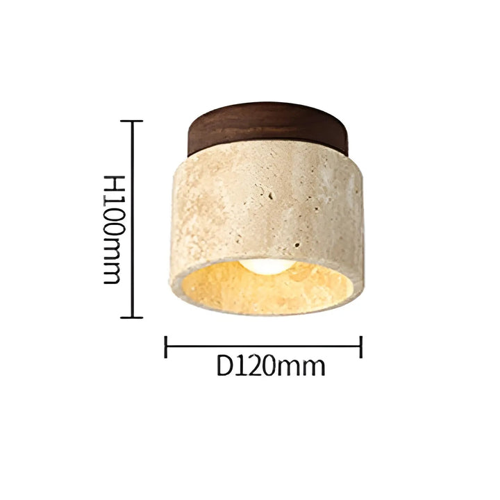 Rustikale Travertin Deckenlampe - TravaGlow | Karnz