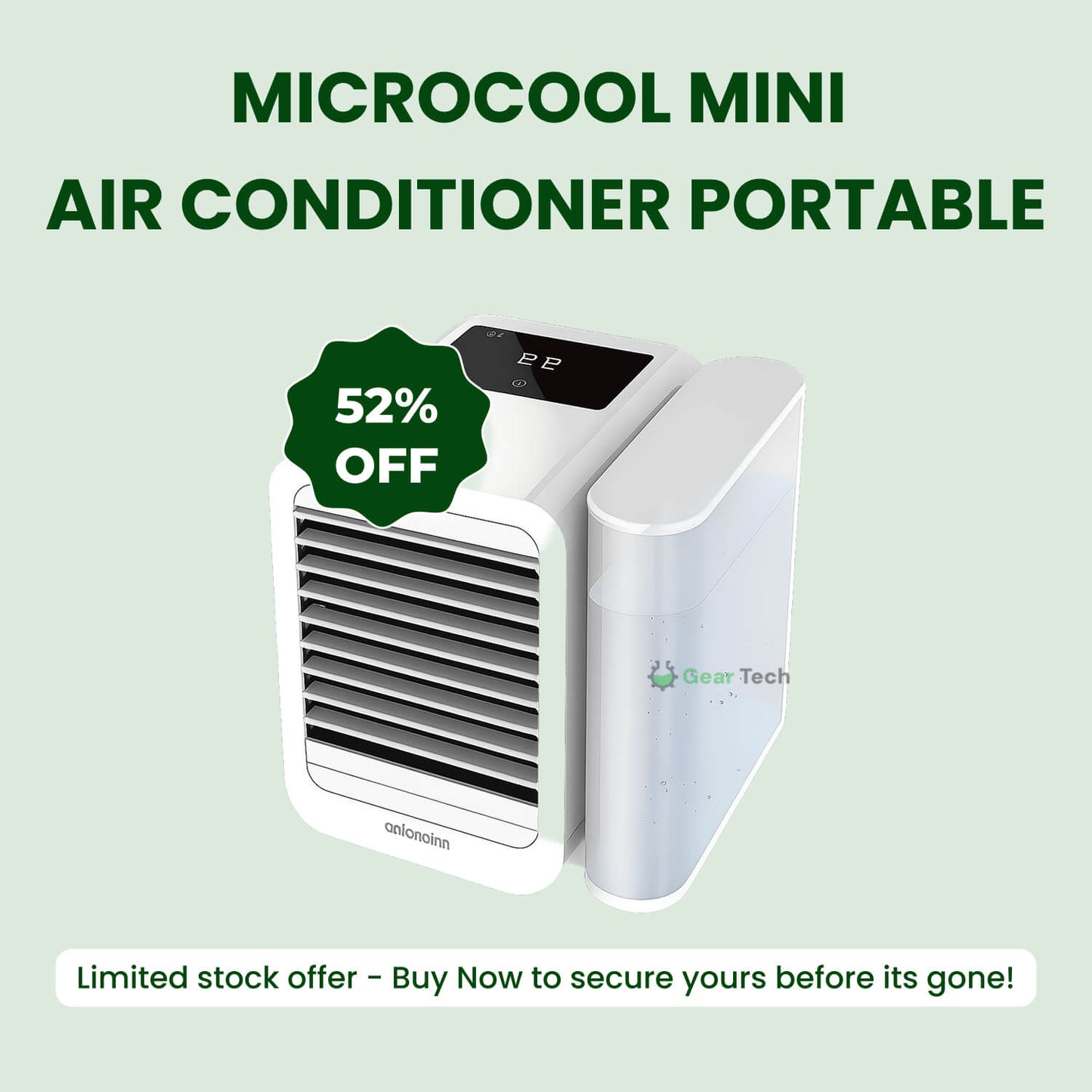 MicroCool Mini Klimaanlage Tragbarer Verdunstungsschwamm-Kühler mit 1000ml Wassertank | Karnz