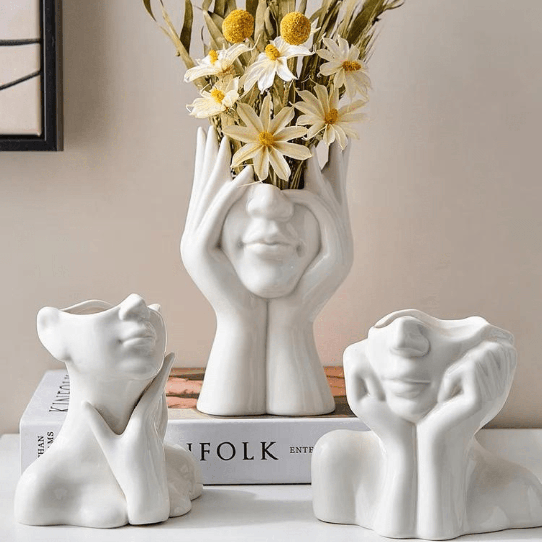 Einzigartige und Moderne Keramikvase, Dekorative Blumenvase für Wohnzimmer und Büro" | Karnz
