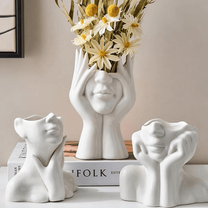 Einzigartige und Moderne Keramikvase, Dekorative Blumenvase für Wohnzimmer und Büro" | Karnz