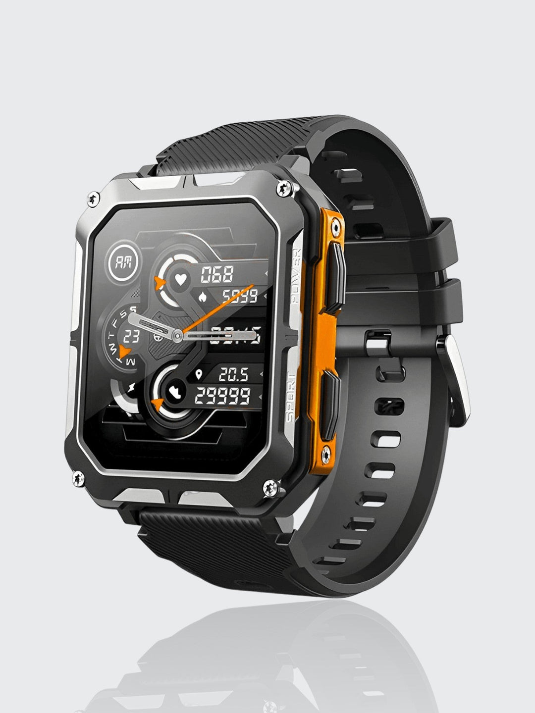 Unzerstörbare Smartwatch mit Herzfrequenzmesser und 14 Tagen Akkulaufzeit – Wasserdicht und Stoßfest für aktive Profis | Karnz
