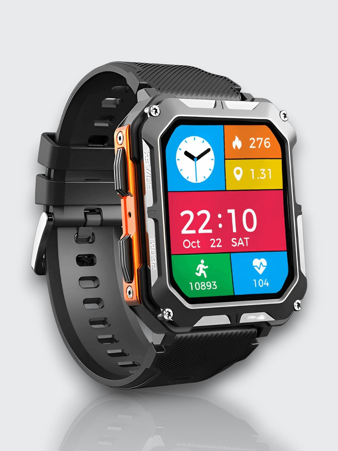 Unzerstörbare Smartwatch mit Herzfrequenzmesser und 14 Tagen Akkulaufzeit – Wasserdicht und Stoßfest für aktive Profis | Karnz