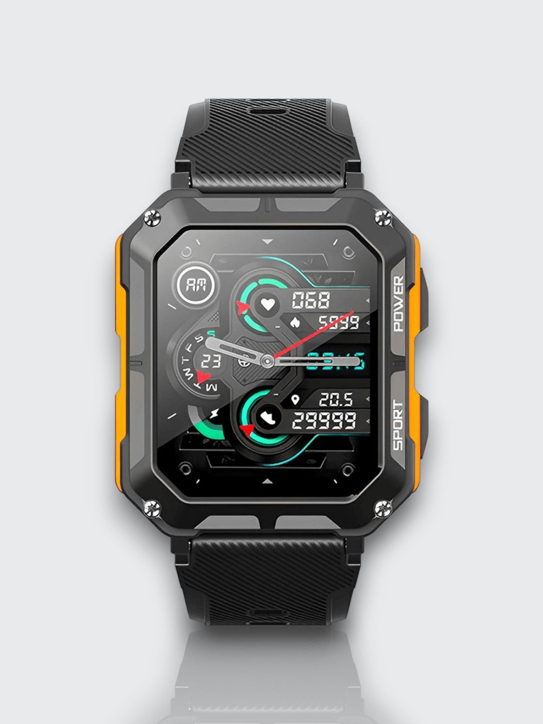Unzerstörbare Smartwatch mit Herzfrequenzmesser und 14 Tagen Akkulaufzeit – Wasserdicht und Stoßfest für aktive Profis | Karnz