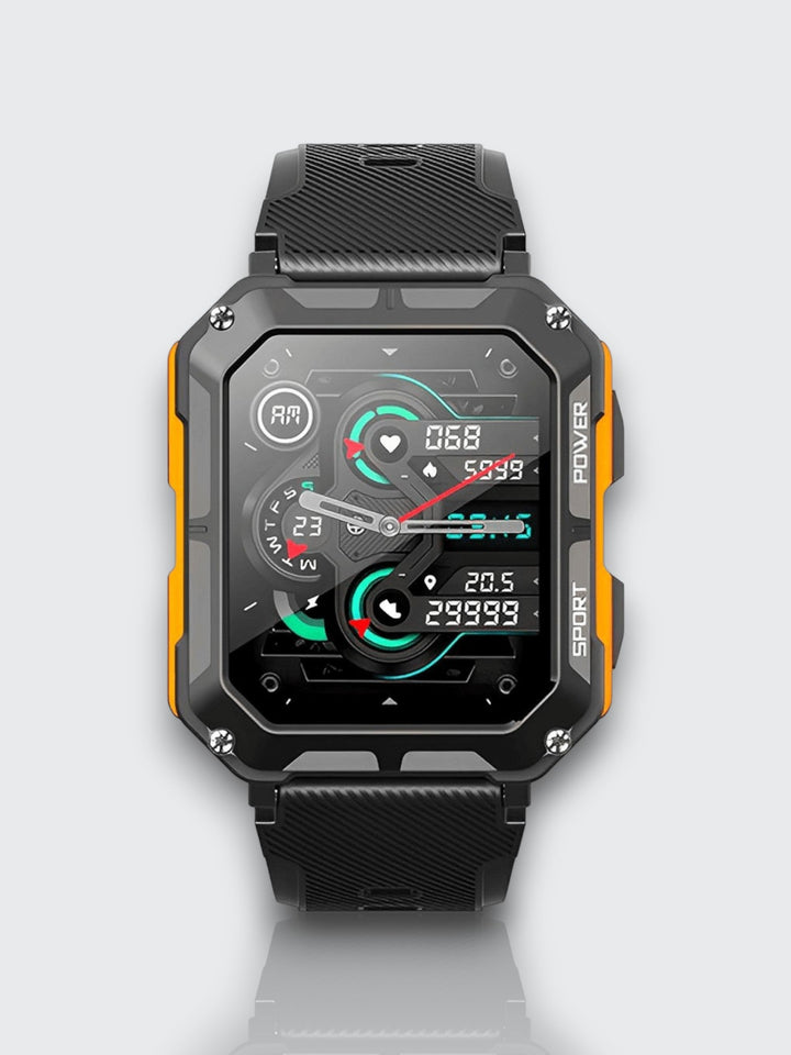 Unzerstörbare Smartwatch mit Herzfrequenzmesser und 14 Tagen Akkulaufzeit – Wasserdicht und Stoßfest für aktive Profis | Karnz