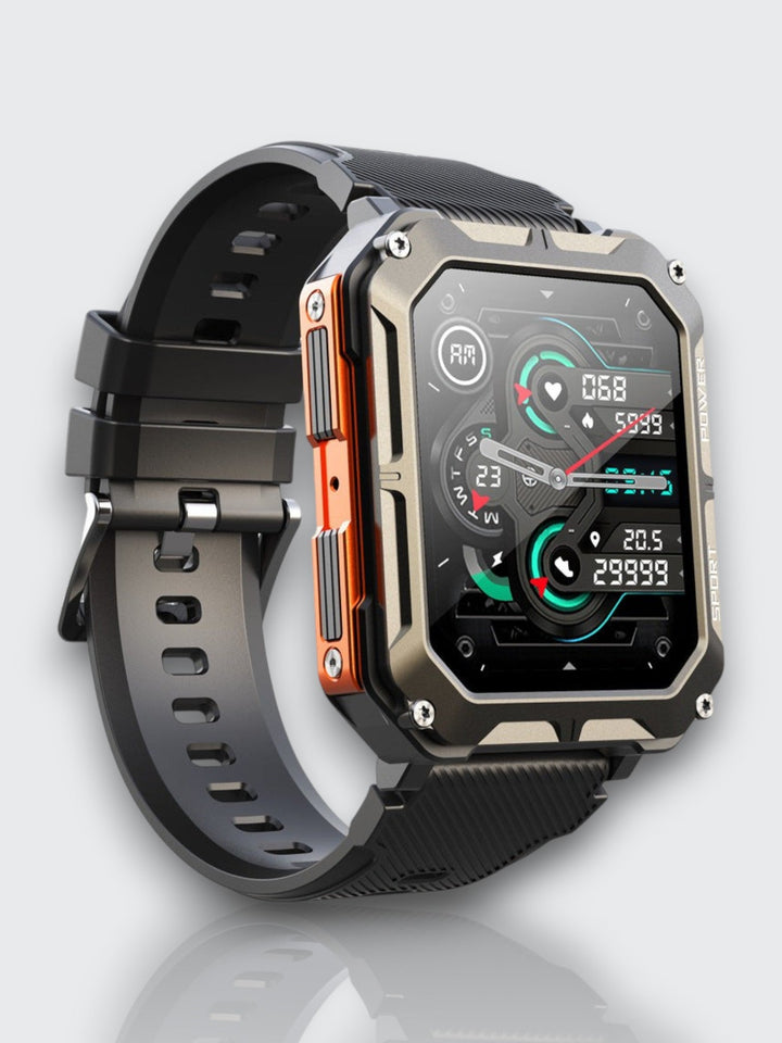 Unzerstörbare Smartwatch mit Herzfrequenzmesser und 14 Tagen Akkulaufzeit – Wasserdicht und Stoßfest für aktive Profis | Karnz