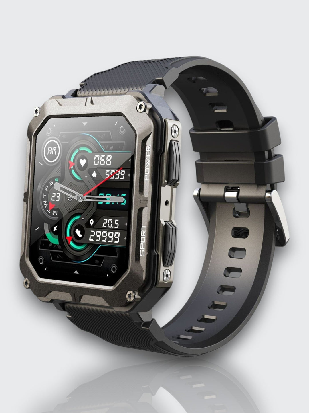 Unzerstörbare Smartwatch mit Herzfrequenzmesser und 14 Tagen Akkulaufzeit – Wasserdicht und Stoßfest für aktive Profis | Karnz