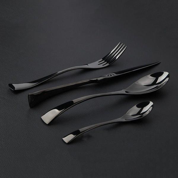 Onyx Jet Black Silberbesteck Set | Karnz