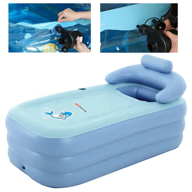 Aufblasbare Babybadewanne mit Polsterunterstützung – Bequemer und sicherer Pool für Babys | Karnz