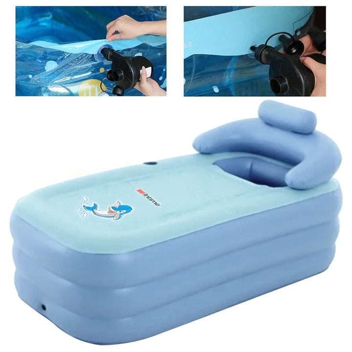 Aufblasbare Babybadewanne mit Polsterunterstützung – Bequemer und sicherer Pool für Babys | Karnz