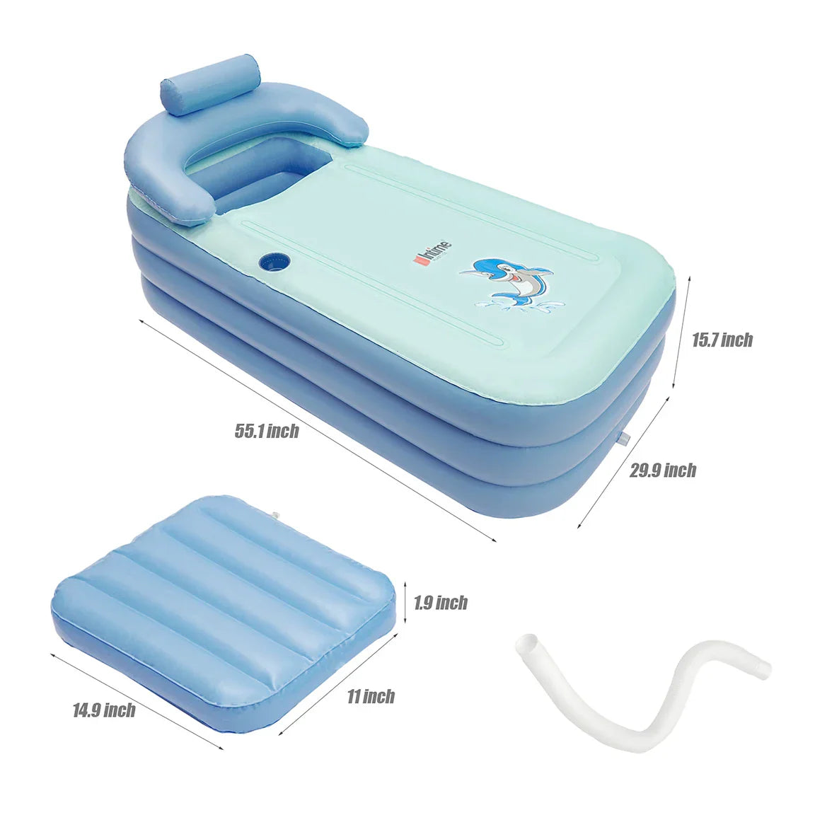 Aufblasbare Babybadewanne mit Polsterunterstützung – Bequemer und sicherer Pool für Babys | Karnz
