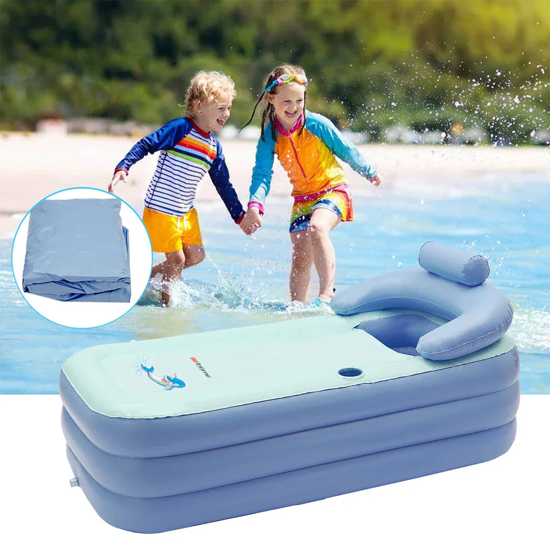 Aufblasbare Babybadewanne mit Polsterunterstützung – Bequemer und sicherer Pool für Babys | Karnz