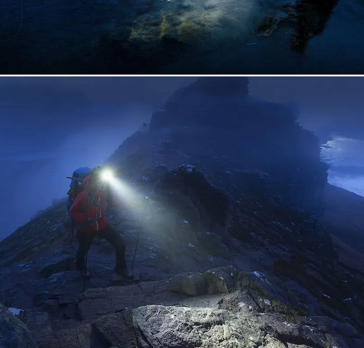 Wiederaufladbare LED-Stirnlampe langlebig, wasserdicht und leistungsstark | Karnz