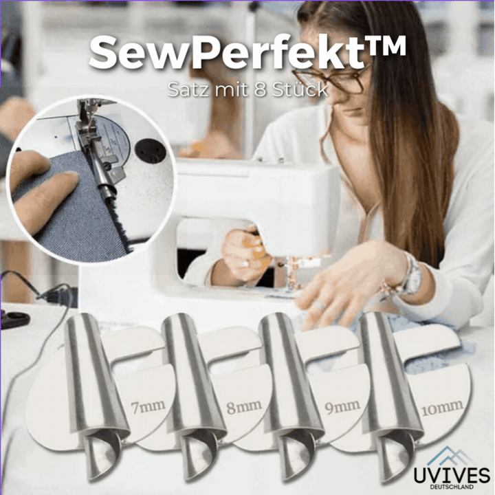 SewPerfect Spiralnährohr Saumfußsatz mit 8 Teilen | Karnz
