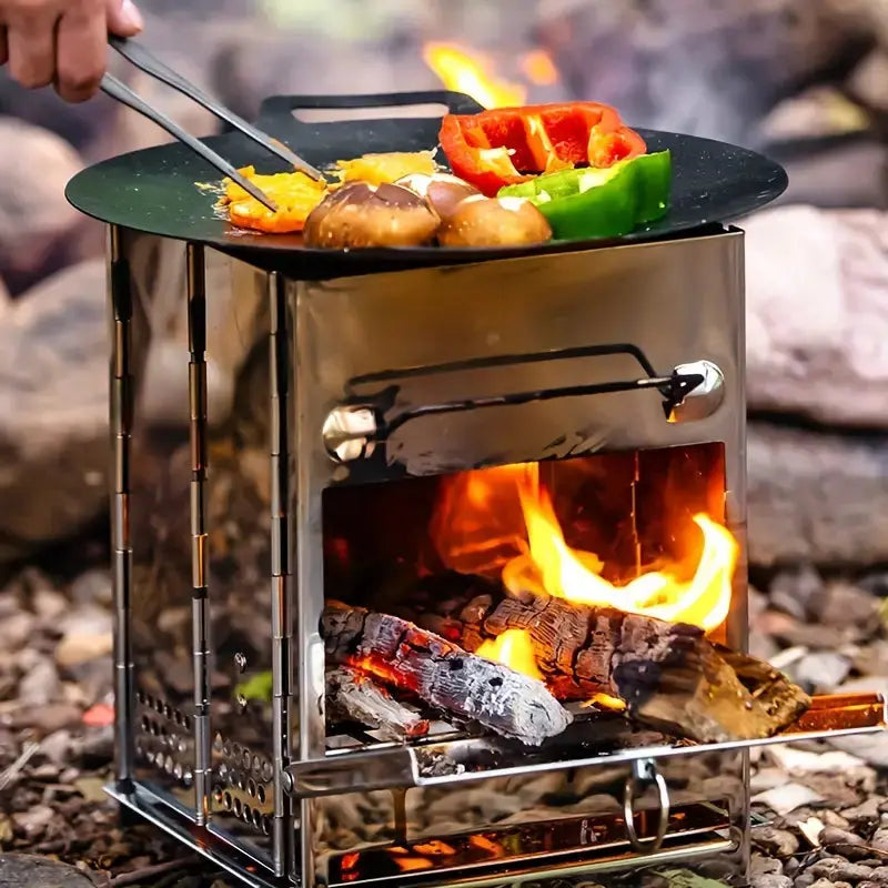 VuurKracht Compact – Klappbarer Edelstahl-Holzofen für Outdoor-Aktivitäten | Karnz