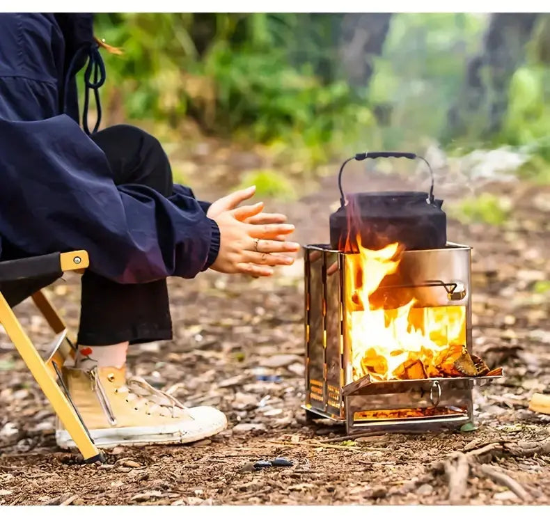 VuurKracht Compact – Klappbarer Edelstahl-Holzofen für Outdoor-Aktivitäten | Karnz
