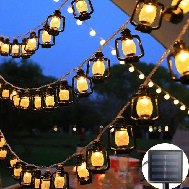 Solarbetriebene LED Lichterkette mit Flammeneffekt – Dekorative Außenbeleuchtung für Garten und Terrasse | Karnz