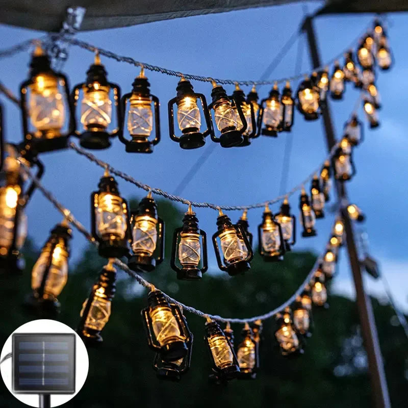 Solarbetriebene LED Lichterkette mit Flammeneffekt – Dekorative Außenbeleuchtung für Garten und Terrasse | Karnz