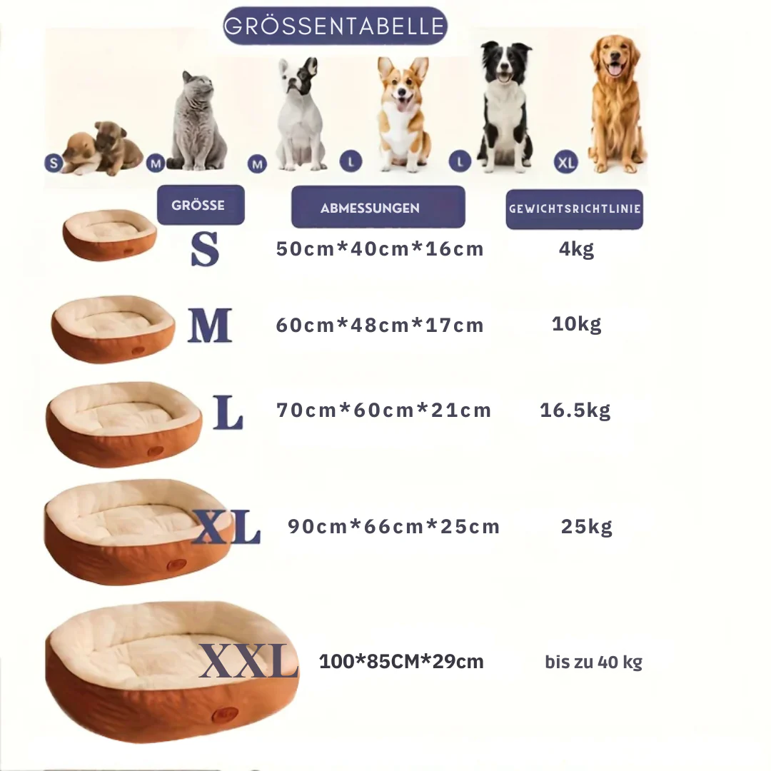 Oval Plush Bett für Hunde & Katzen Karnz