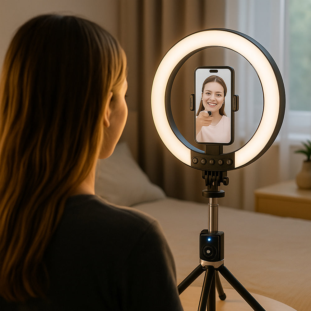 Ring Light mit Fernbedienung & Stativ – 3 Farbtemperaturen – P220-Q | Karnz
