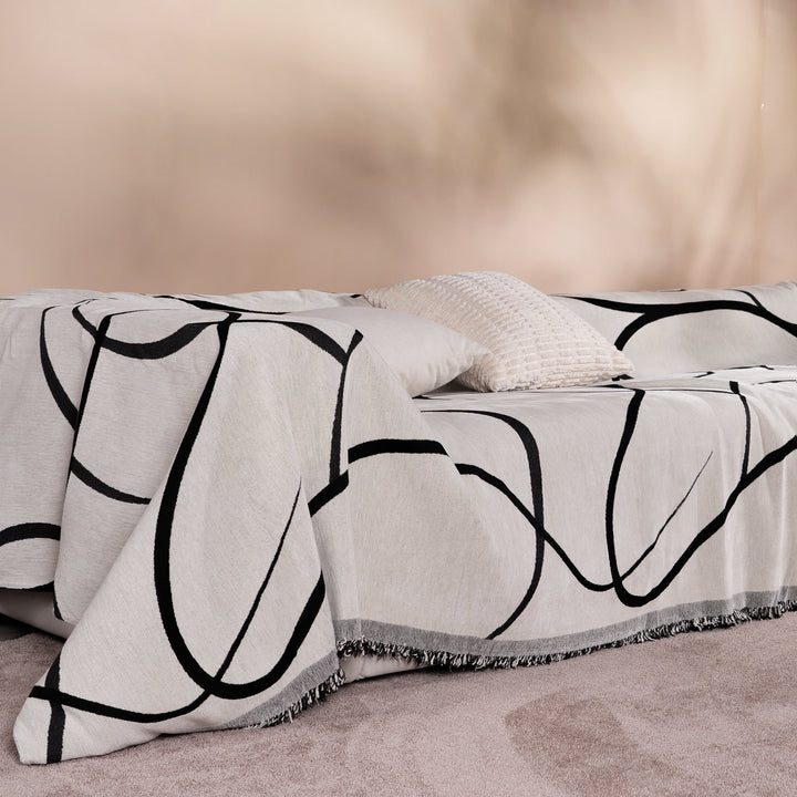 Geometrischer Boho-Stil Sofaüberzug - Modern, Stilvoll & Strapazierfähig Sofa Schutz | Karnz