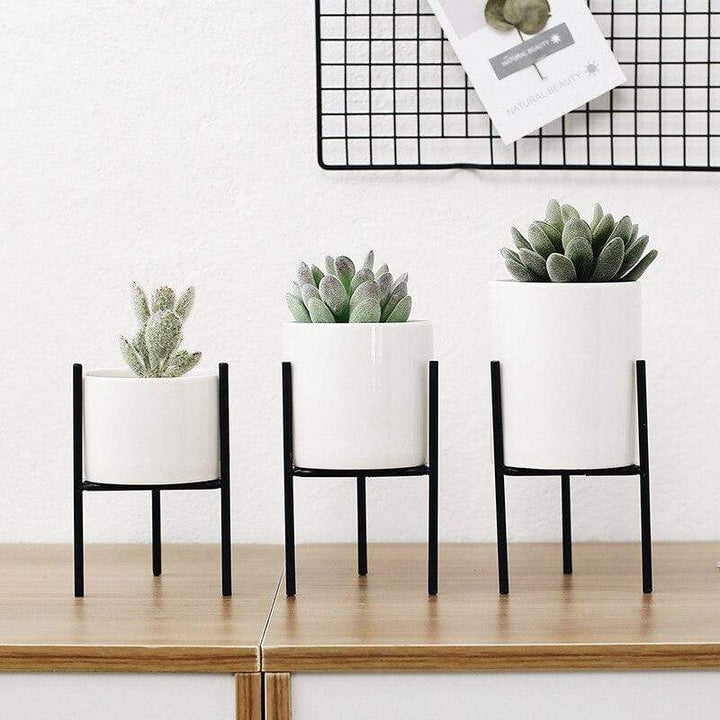 Pack von 3 mid-century floralen Blumentöpfen Karnz