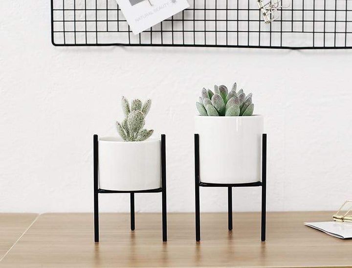 Pack von 3 mid-century floralen Blumentöpfen Karnz