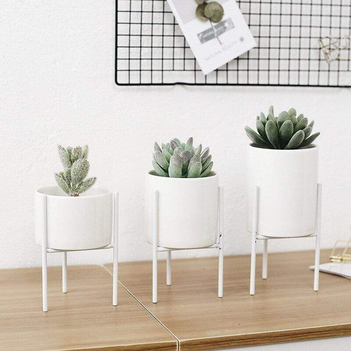 Pack von 3 mid-century floralen Blumentöpfen Karnz