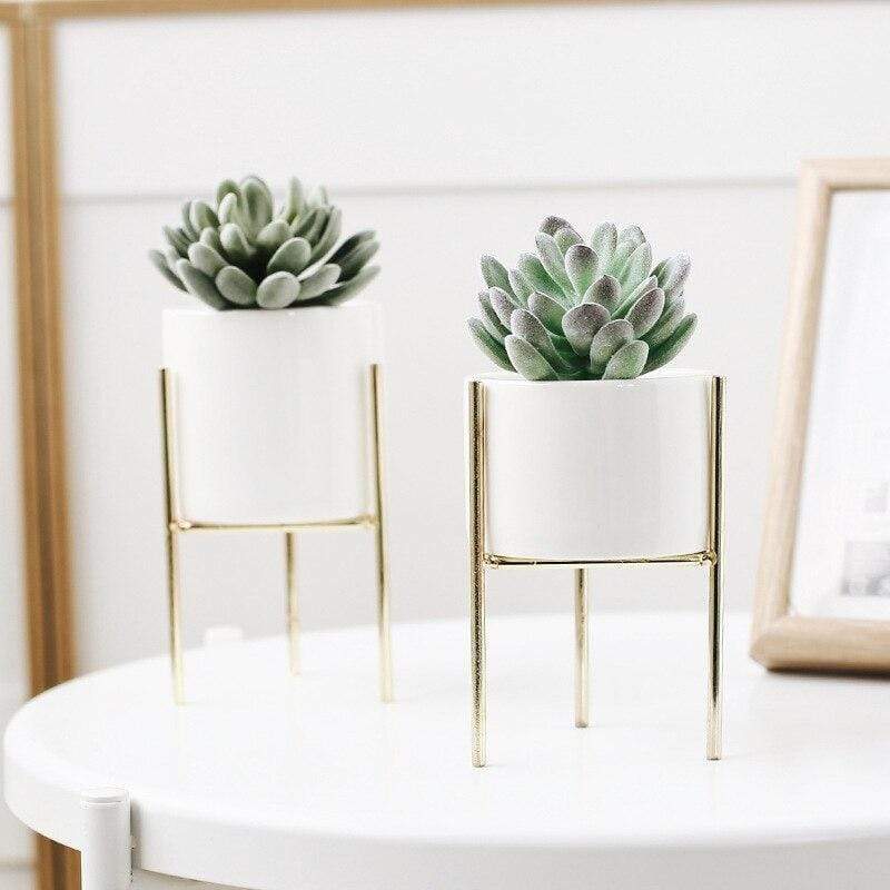 Pack von 3 mid-century floralen Blumentöpfen Karnz