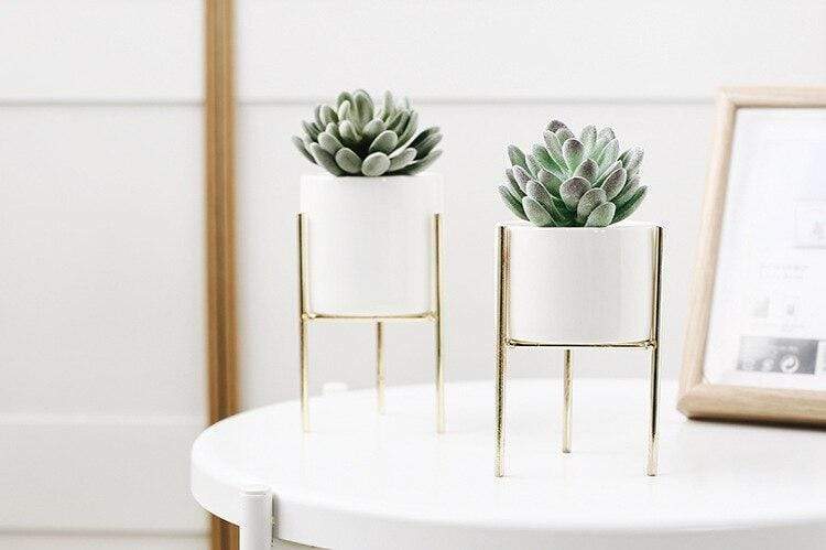 Pack von 3 mid-century floralen Blumentöpfen Karnz