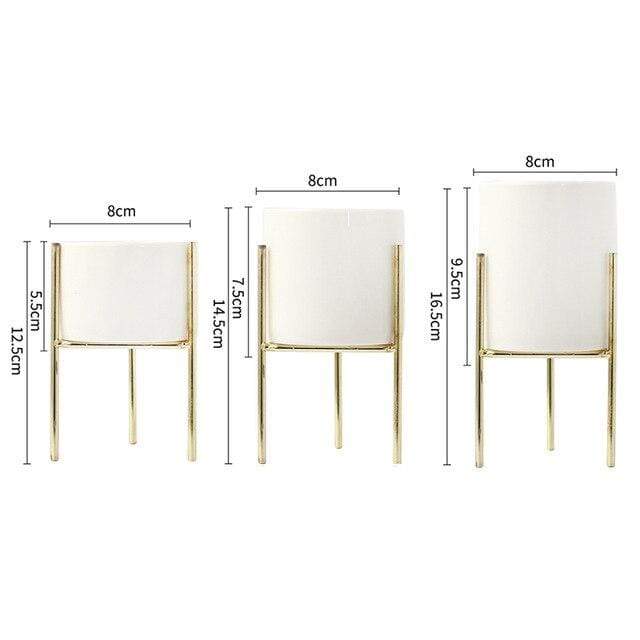Pack von 3 mid-century floralen Blumentöpfen Karnz