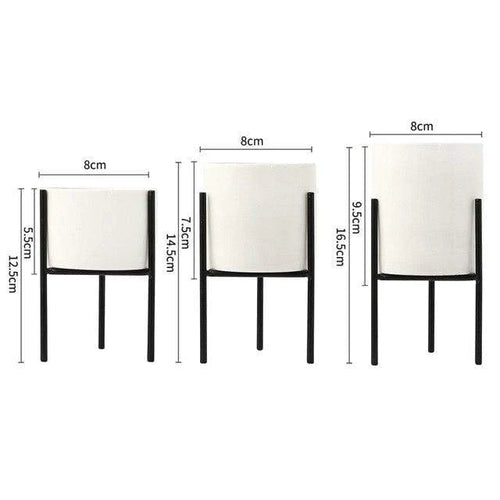 Pack von 3 mid-century floralen Blumentöpfen Karnz