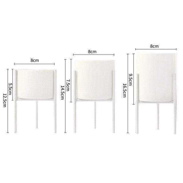 Pack von 3 mid-century floralen Blumentöpfen Karnz