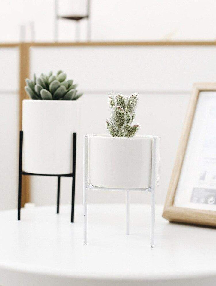 Pack von 3 mid-century floralen Blumentöpfen Karnz