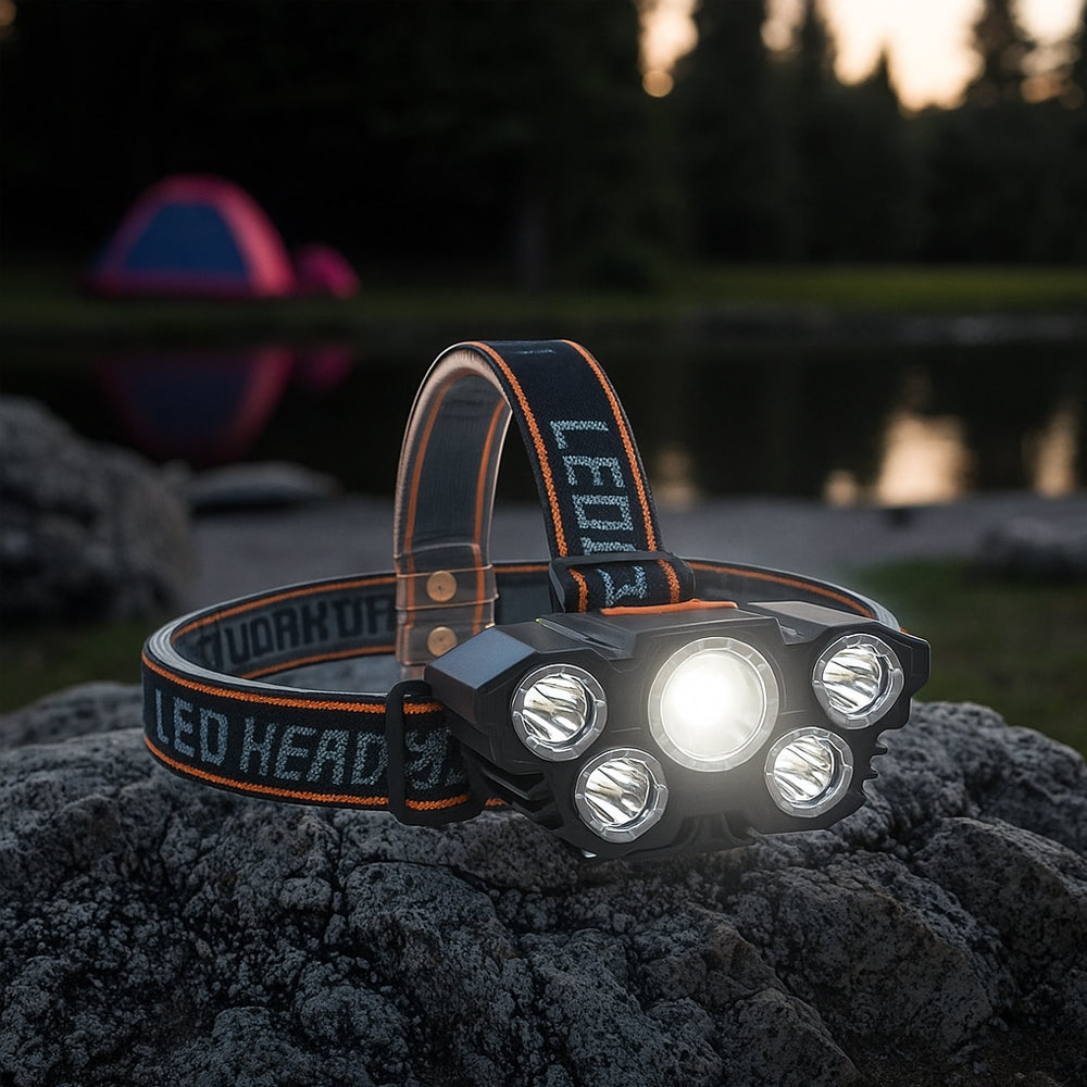 Stirnlampe 300 Lumen 180° verstellbarer Winkel – 4 Leuchtmodi | Karnz