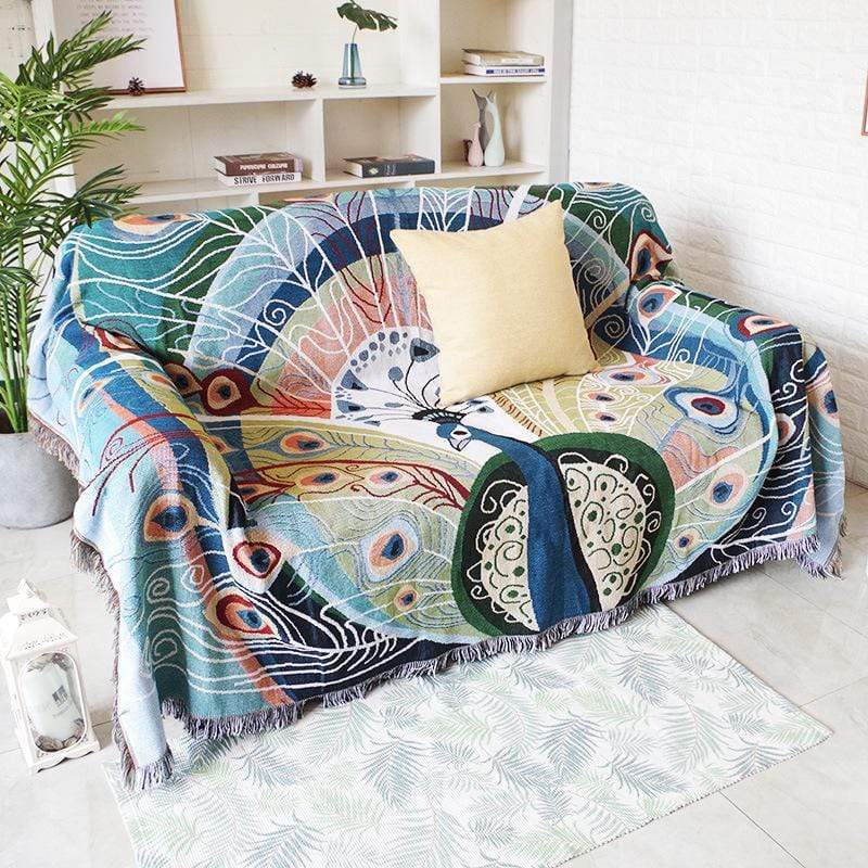 Pfau Wurf Garn Decke Karnz