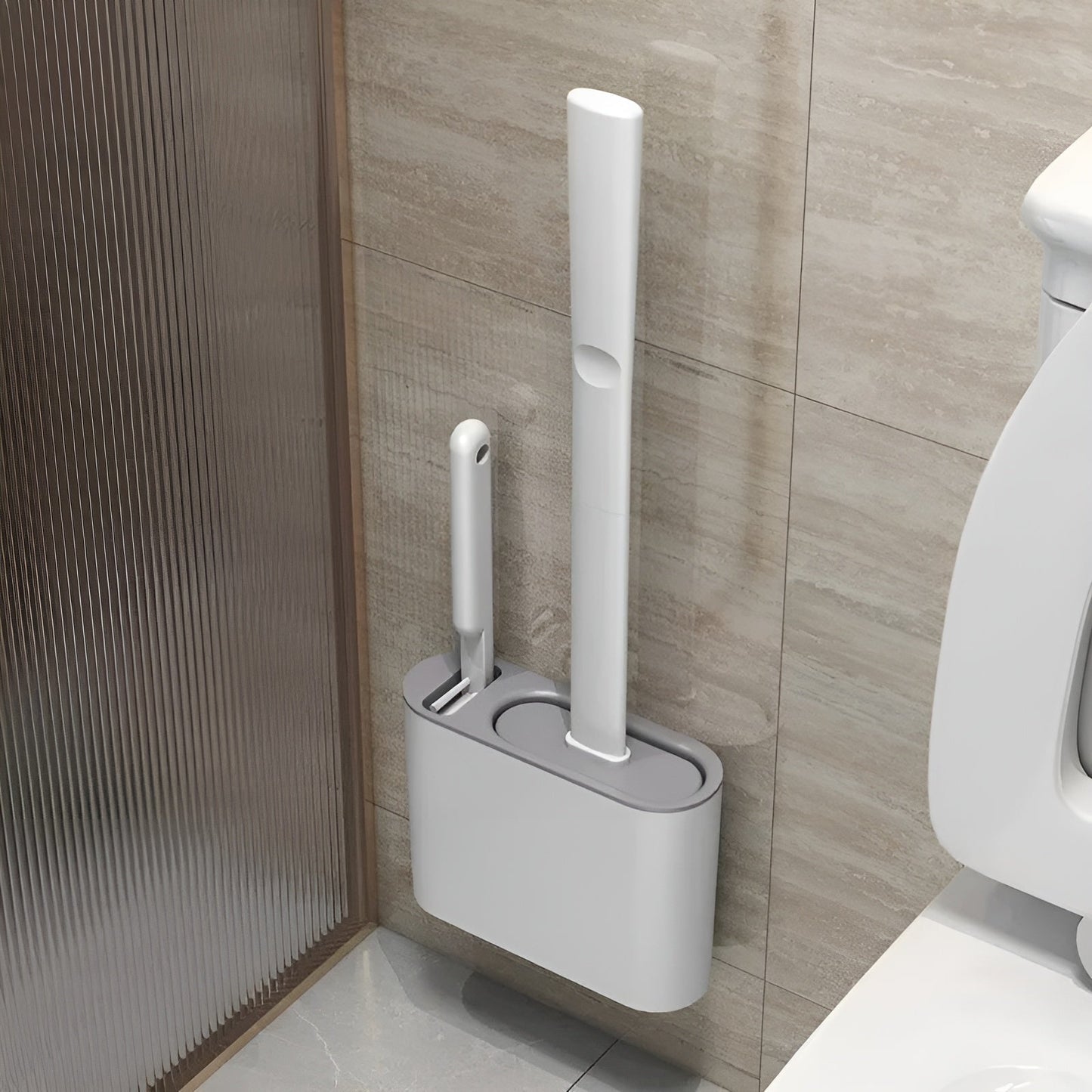 Silicon Toilettenbürste mit Wandhalterung – Hygienisch & Langlebig | Perfekt für Badezimmer & Gästetoilette | Karnz