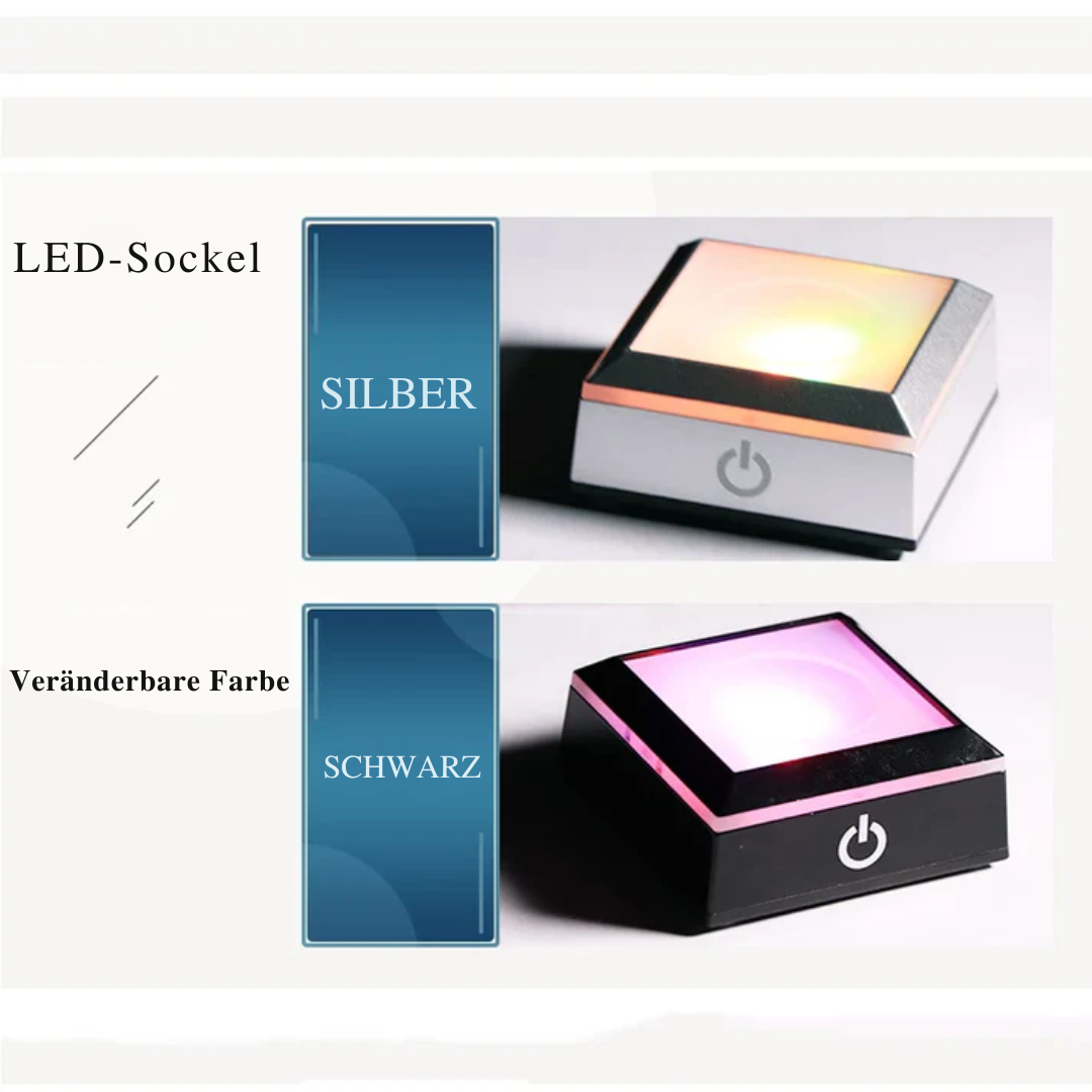 Personalisierte Kristallkugel mit Haustierfoto & LED-Basis Karnz