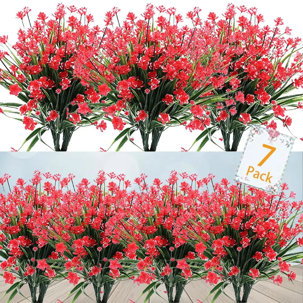 Pflegeleichte künstliche Outdoor-Blumen – Realistisch und UV-beständig (7er-Pack)