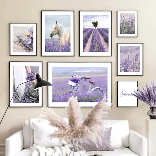 Provence Landschaft Purpur Lavendel Bilder von ruhiger Wandkunst Fine Art Leinwanddrucke Galerie Wandbilder für Wohnzimmer Kunst Dekor