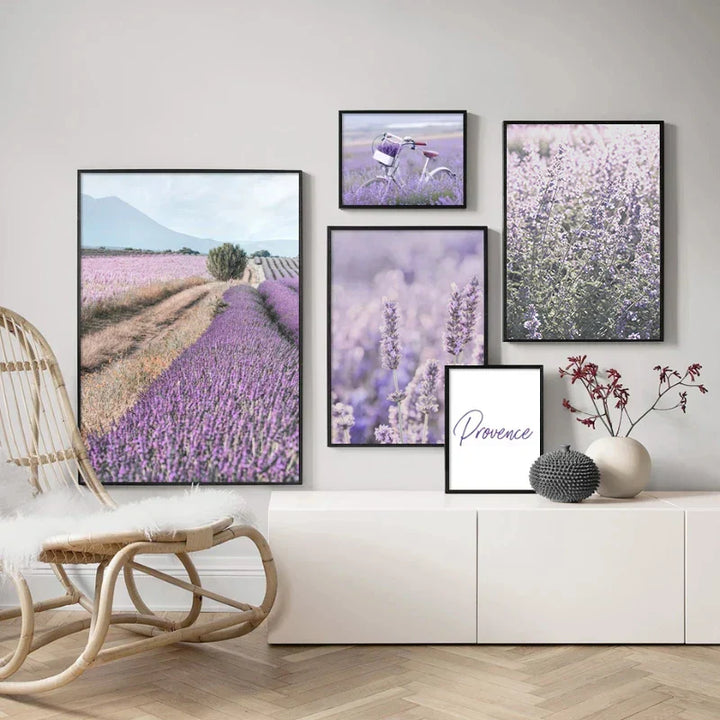 Provence Landschaft Purpur Lavendel Bilder von ruhiger Wandkunst Fine Art Leinwanddrucke Galerie Wandbilder für Wohnzimmer Kunst Dekor