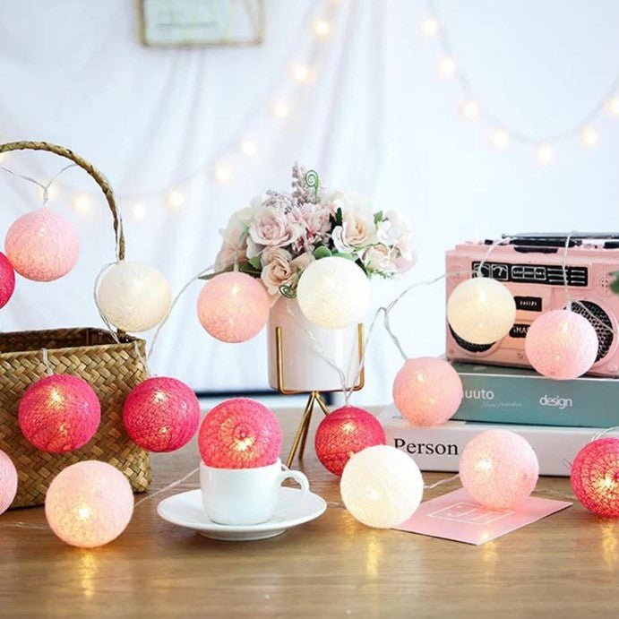 Fröhliche Baumwolle Licht Ball Girlande - LumiBall | Karnz