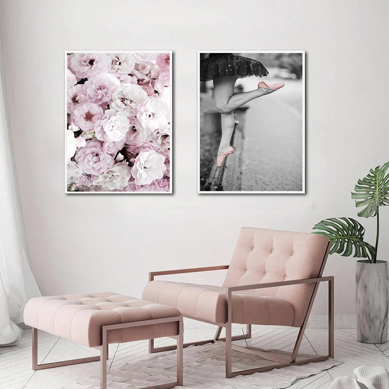 Rosa Engel Flügel Ballett Tänzer Wandkunst Fine Art Leinwanddrucke Schwarz Weiß Modebilder Für Wohnzimmer Schlafzimmer Salon Kunst Dekor | Karnz