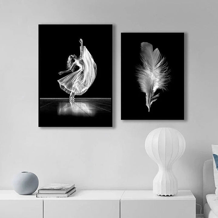 Rosa Engel Flügel Ballett Tänzer Wandkunst Fine Art Leinwanddrucke Schwarz Weiß Modebilder Für Wohnzimmer Schlafzimmer Salon Kunst Dekor | Karnz